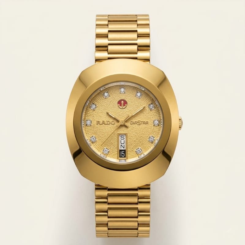 Rado Diastar Original | Yellow Gold PVD & Diamond Automatic Watch - Image 5