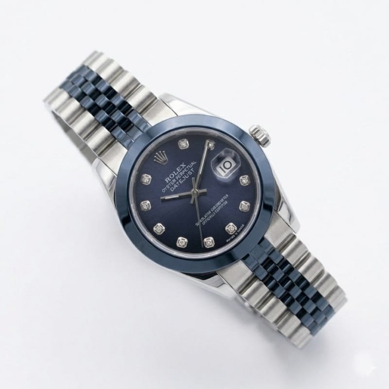 Rolex Datejust 36 – Midnight Blue Dial with Diamond Hour Markers - Image 3