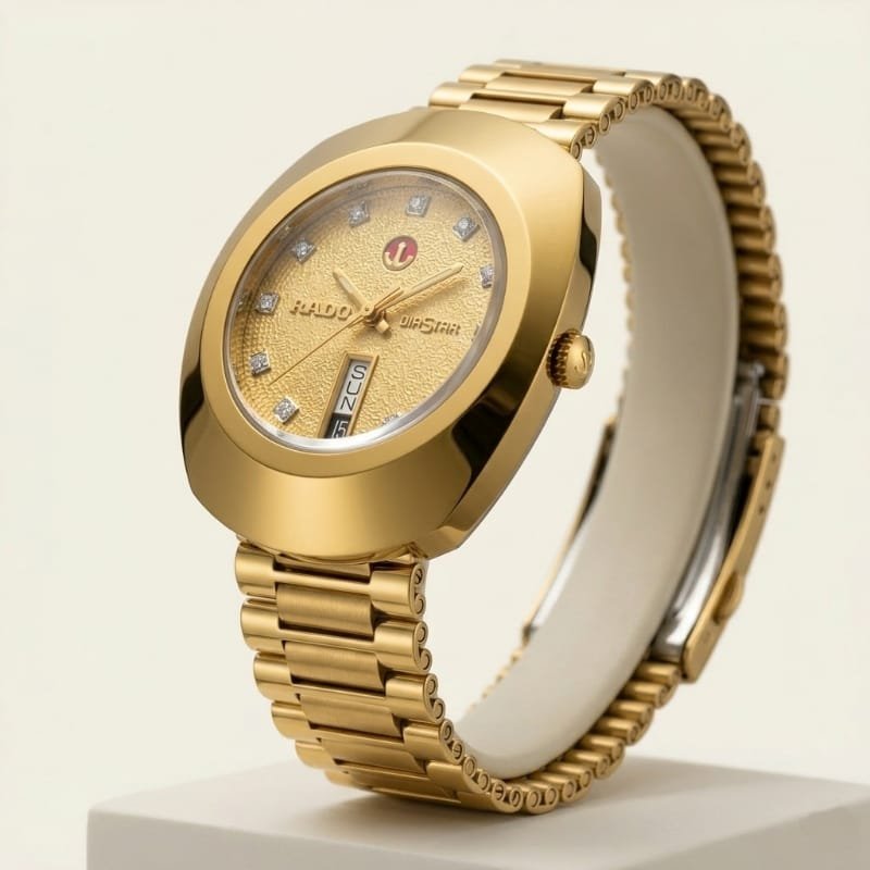 Rado Diastar Original | Yellow Gold PVD & Diamond Automatic Watch - Image 3