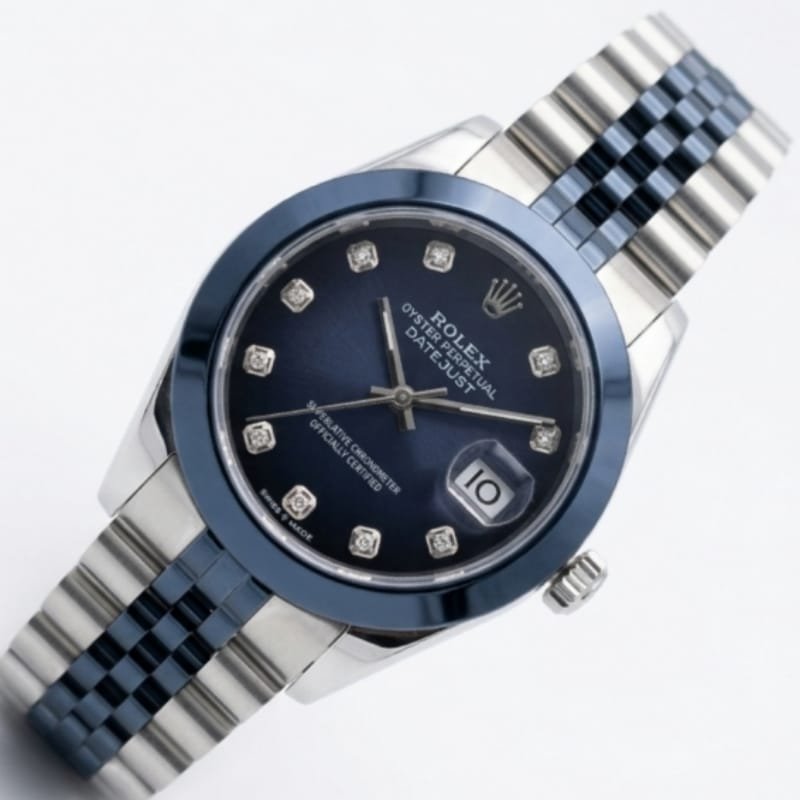 Rolex Datejust 36 – Midnight Blue Dial with Diamond Hour Markers - Image 5