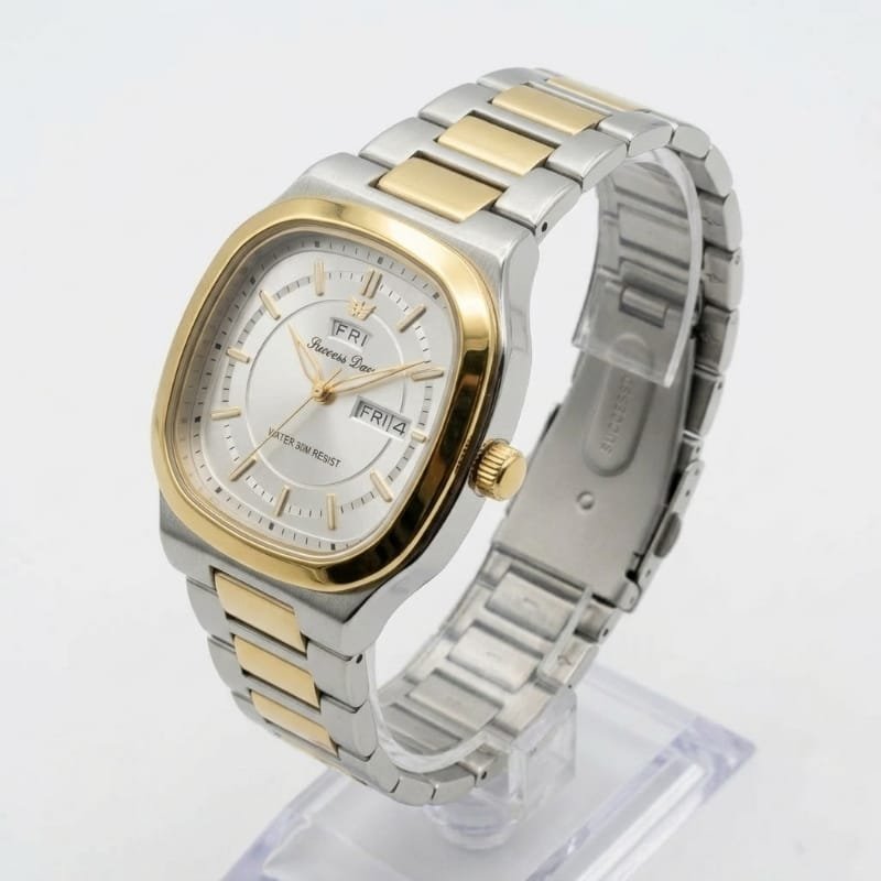 Luccess Way White & Gold Square-Face Wrist Watch - Image 3