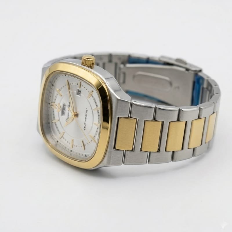 Luccess Way White & Gold Square-Face Wrist Watch - Image 4