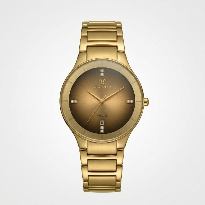Realstar Gold‑Black Analogue Watch (WR 30M) - Image 4